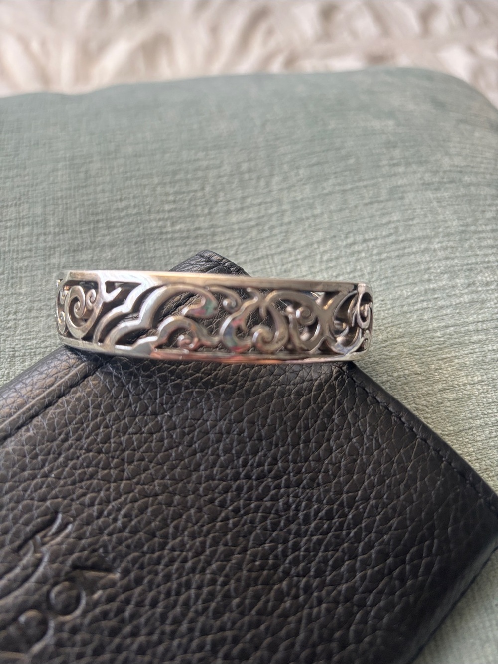 Brighton Silver FiligreeHinged Bangle Bracelet